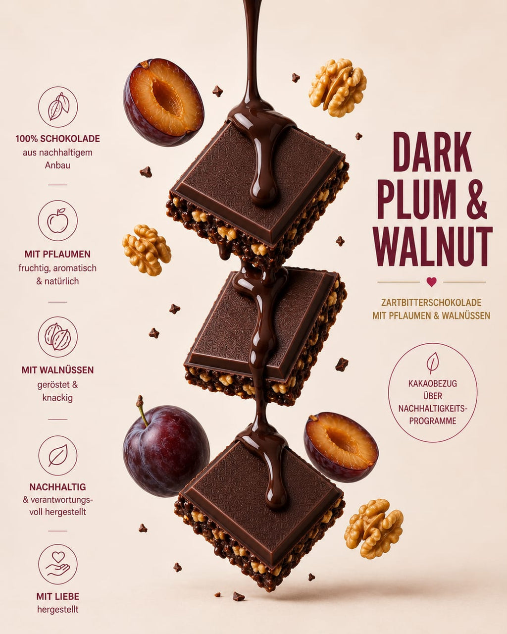 Dark Plum & Walnut